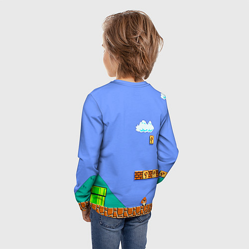 Детский лонгслив Марио дизайн / 3D-принт – фото 4