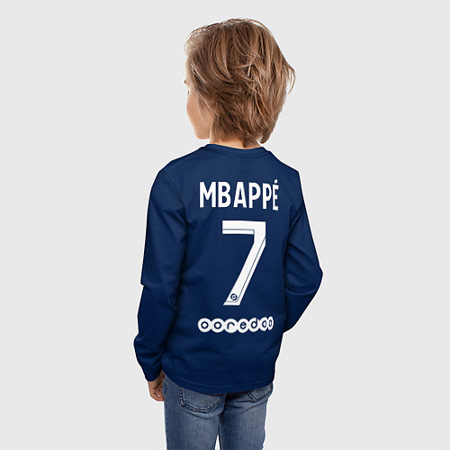 Детский лонгслив PSG MBAPPE МБАППЕ ДОМАШНЯЯ ФОРМА 2223 / 3D-принт – фото 4