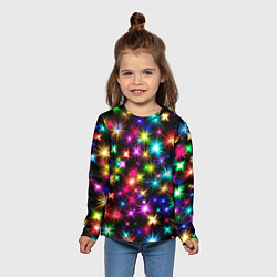 Лонгслив детский ЦВЕТНЫЕ ЗВЕЗДЫ COLORED STARS, цвет: 3D-принт — фото 2