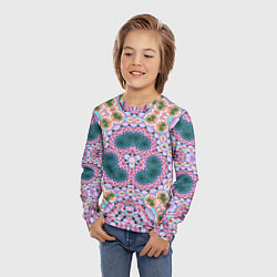 Лонгслив детский ЦВЕТНОЙ УЗОР КАЛЕЙДОСКОПА, цвет: 3D-принт — фото 2