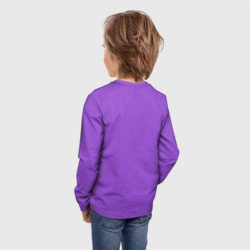 Детский лонгслив Розово-фиолетовый геометрические фигуры и полосы / 3D-принт – фото 4