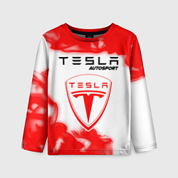 Лонгслив детский ТЕСЛА Autosport Огонь, цвет: 3D-принт