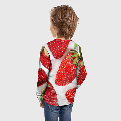Детский лонгслив Strawberries / 3D-принт – фото 4