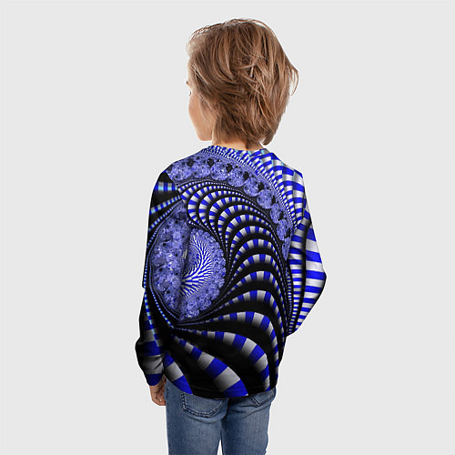 Детский лонгслив Неоновая спираль Абстракция Neon Spiral Abstractio / 3D-принт – фото 4