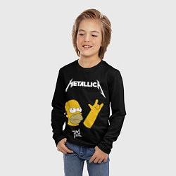 Лонгслив детский Metallica Гомер Симпсон рокер, цвет: 3D-принт — фото 2