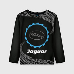 Лонгслив детский Jaguar в стиле Top Gear со следами шин на фоне, цвет: 3D-принт