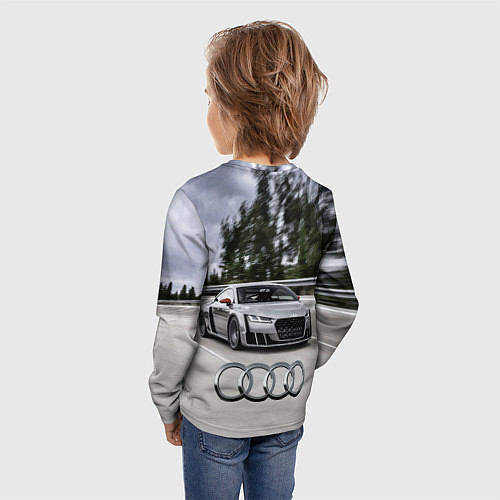 Детский лонгслив Ауди на скоростном шоссе Audi on the expressway / 3D-принт – фото 4