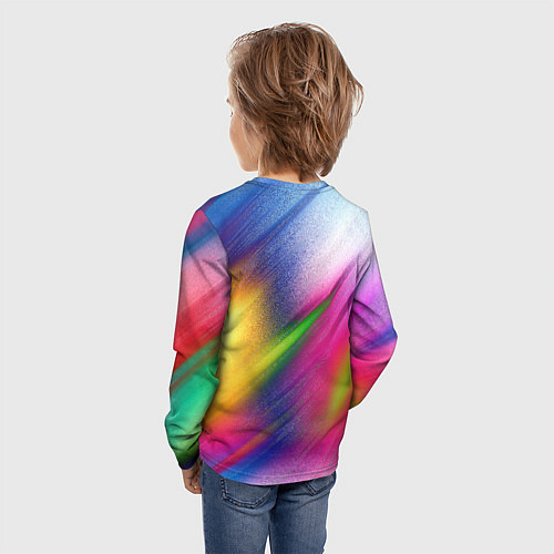 Детский лонгслив Абстрактный разноцветный текстурированный фон / 3D-принт – фото 4