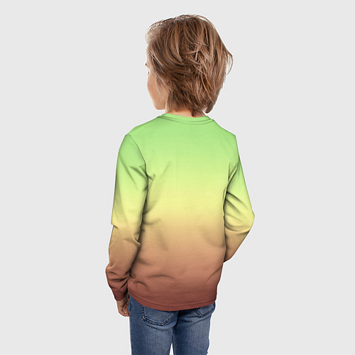 Детский лонгслив Градиент Фисташки Gradient / 3D-принт – фото 4
