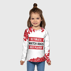 Лонгслив детский Watch Dogs: красные таблички Best Player и Ultimat, цвет: 3D-принт — фото 2