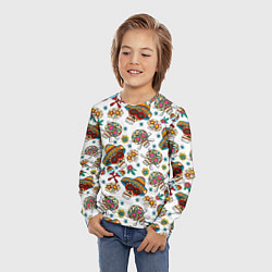 Лонгслив детский Мексиканские черепки, цвет: 3D-принт — фото 2