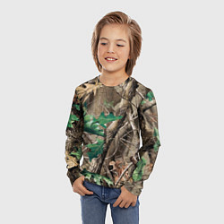 Лонгслив детский КАМУФЛЯЖ ЛЕСНОЙ, цвет: 3D-принт — фото 2