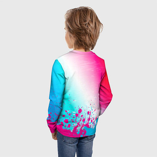 Детский лонгслив Land Rover Neon Gradient / 3D-принт – фото 4