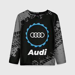 Лонгслив детский Audi в стиле Top Gear со следами шин на фоне, цвет: 3D-принт