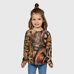 Лонгслив детский Механистическая композиция из шестерёнок и цепей С, цвет: 3D-принт — фото 2