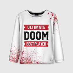 Лонгслив детский Doom: красные таблички Best Player и Ultimate, цвет: 3D-принт