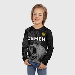 Лонгслив детский Семен Россия Медведь, цвет: 3D-принт — фото 2