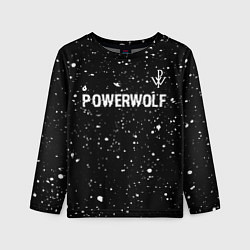 Лонгслив детский Powerwolf Glitch на темном фоне, цвет: 3D-принт