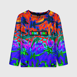 Лонгслив детский Game time Абстрактный пятнистый узор, цвет: 3D-принт