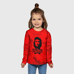 Лонгслив детский Че Гевара - на красном фоне, цвет: 3D-принт — фото 2