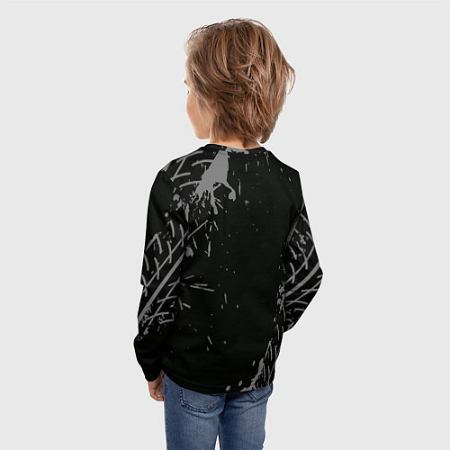 Детский лонгслив Great Wall в стиле Top Gear со следами шин на фоне / 3D-принт – фото 4