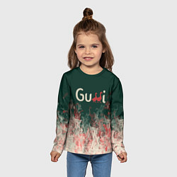 Лонгслив детский Gucci - огонь, цвет: 3D-принт — фото 2