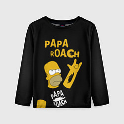 Лонгслив детский Papa Roach, Гомер Симпсон, цвет: 3D-принт