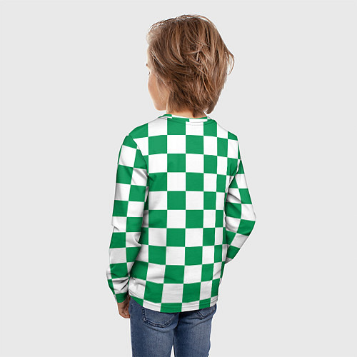 Детский лонгслив ФК Ахмат на фоне бело зеленой формы в квадрат / 3D-принт – фото 4