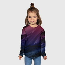 Лонгслив детский Geometry violet dark, цвет: 3D-принт — фото 2