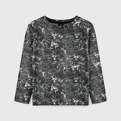 Лонгслив детский Темно серый графитовый с текстурой камня, цвет: 3D-принт