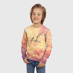 Лонгслив детский Птеродактиль в облаках, цвет: 3D-принт — фото 2