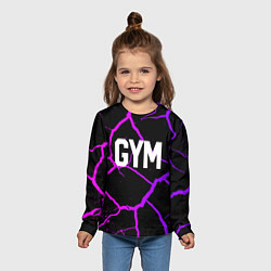 Лонгслив детский Gym - Трещины неоновые, цвет: 3D-принт — фото 2