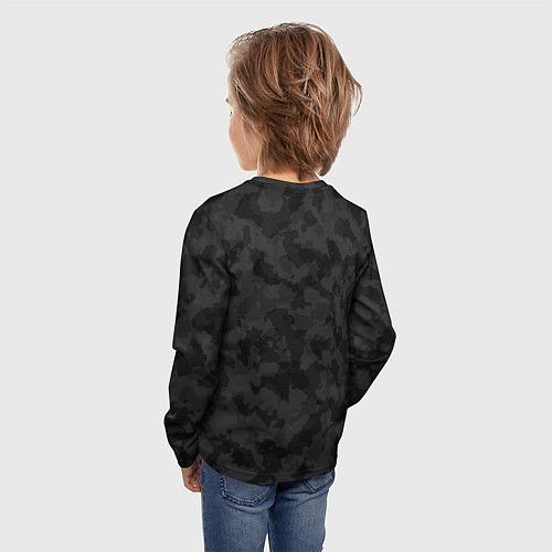 Детский лонгслив Кроссфит униформа - черный камуфляж / 3D-принт – фото 4