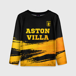 Лонгслив детский Aston Villa - gold gradient: символ сверху, цвет: 3D-принт