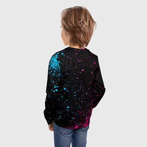 Детский лонгслив Free Fire - neon gradient / 3D-принт – фото 4