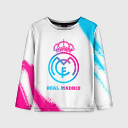 Лонгслив детский Real Madrid neon gradient style, цвет: 3D-принт