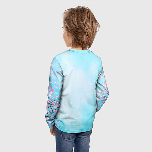 Детский лонгслив Свинка под зонтиком в дождь / 3D-принт – фото 4