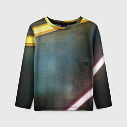 Лонгслив детский Абстрактная тёмная поверхность и неоновые фонари, цвет: 3D-принт