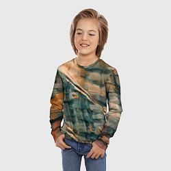 Лонгслив детский Абстрактное множество красок и разломов на поверхн, цвет: 3D-принт — фото 2