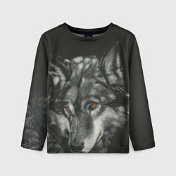 Лонгслив детский Серый мудрый волк, цвет: 3D-принт