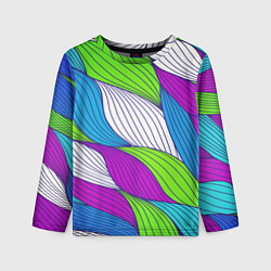 Лонгслив детский Цветная ткань, цвет: 3D-принт