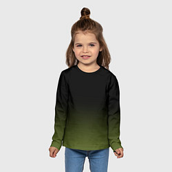 Лонгслив детский Черный и хвойный зеленый градиент, цвет: 3D-принт — фото 2