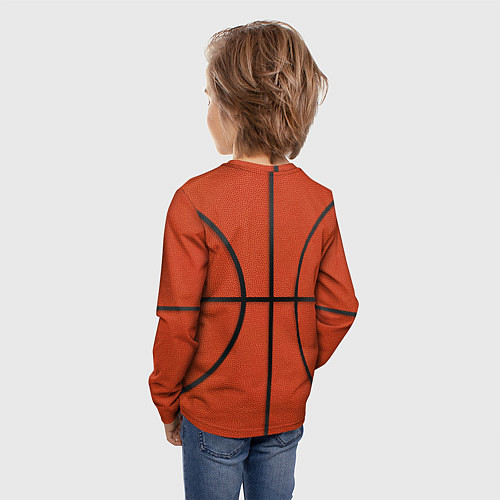 Детский лонгслив Стандартный баскетбольный мяч / 3D-принт – фото 4