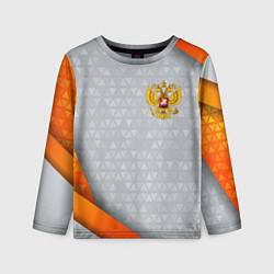 Лонгслив детский Orange & silver Russia, цвет: 3D-принт