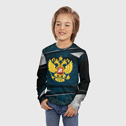 Лонгслив детский Russia - dark abstract, цвет: 3D-принт — фото 2