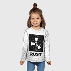 Лонгслив детский Rust с потертостями на светлом фоне, цвет: 3D-принт — фото 2