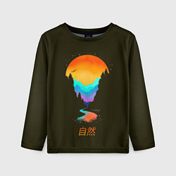 Лонгслив детский Nature - minimalism Japan, цвет: 3D-принт