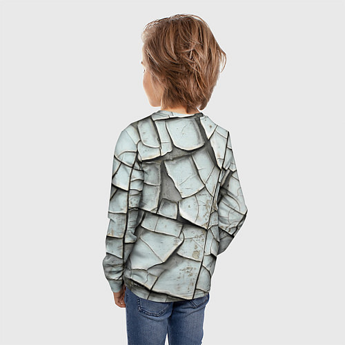 Детский лонгслив Старая растрескавшаяся краска / 3D-принт – фото 4