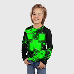 Лонгслив детский Minecraft neon green, цвет: 3D-принт — фото 2