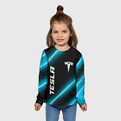 Лонгслив детский Tesla неоновые лампы, цвет: 3D-принт — фото 2